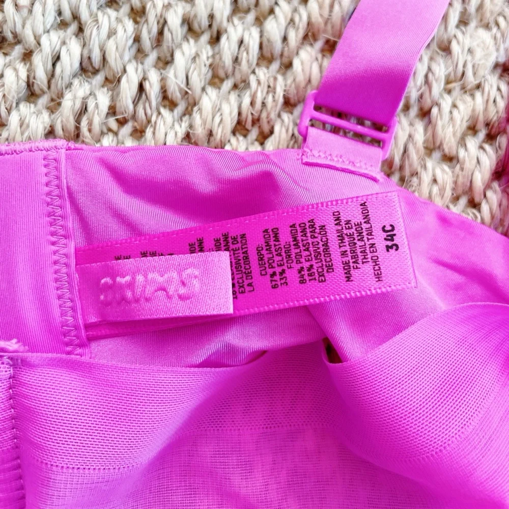 Skims No Show Unlined BALCONETTE Bra hot pink 34C women’s Like New - Picture 5 of 7